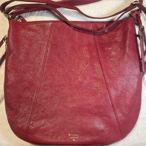 Fossil Gwen Hobo maroon Leather Women's Bag